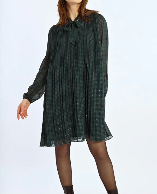 Oversized Bow Dress - Dark Green