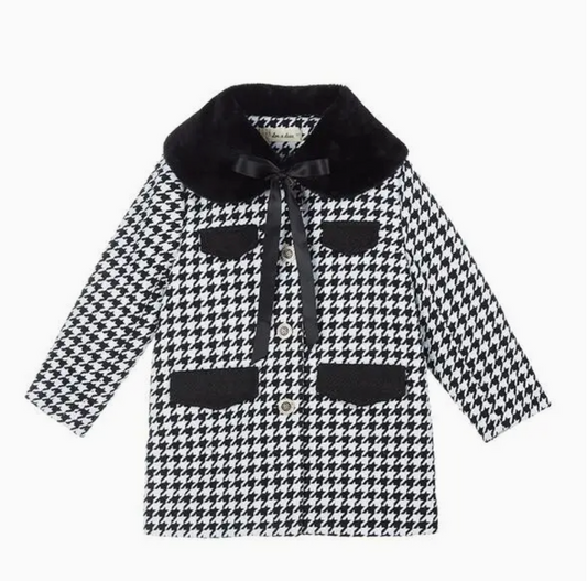 Full Collar Houndstooth Coat