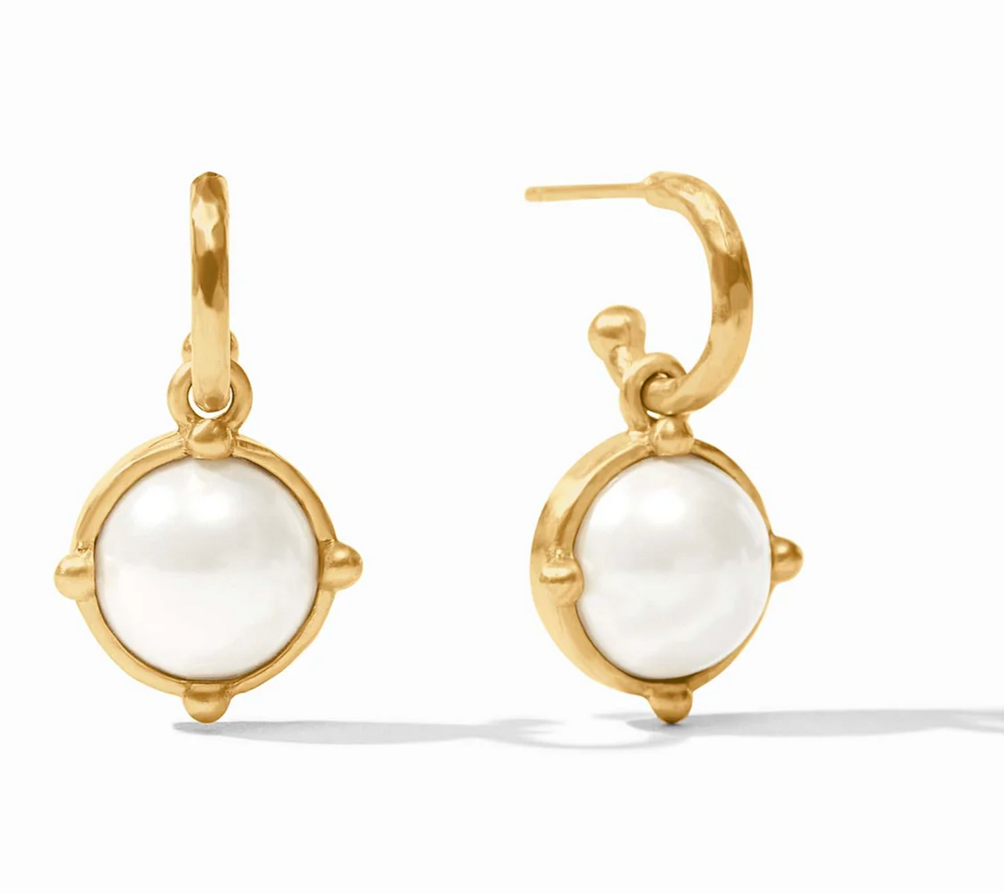 Honeybee Hoop & Charm Earring-Pearl