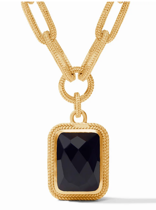 Cheval Paperclip Statement Necklace- Obsidian Black