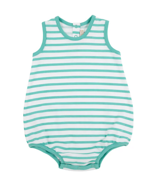 Patton Play Bubble Turks Teal Stripe with Turks Teal