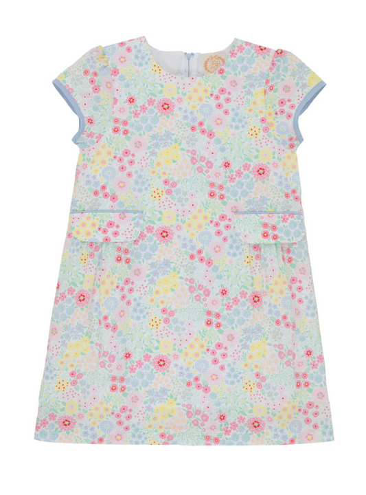 Betts Bow Dress Merry Little Meadow with Beale Street Blue