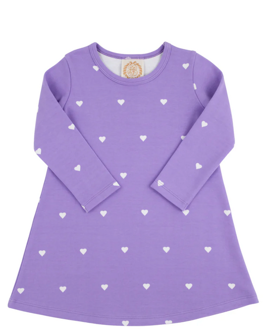 Long Sleeve Polly Play Dress - Heart eyes