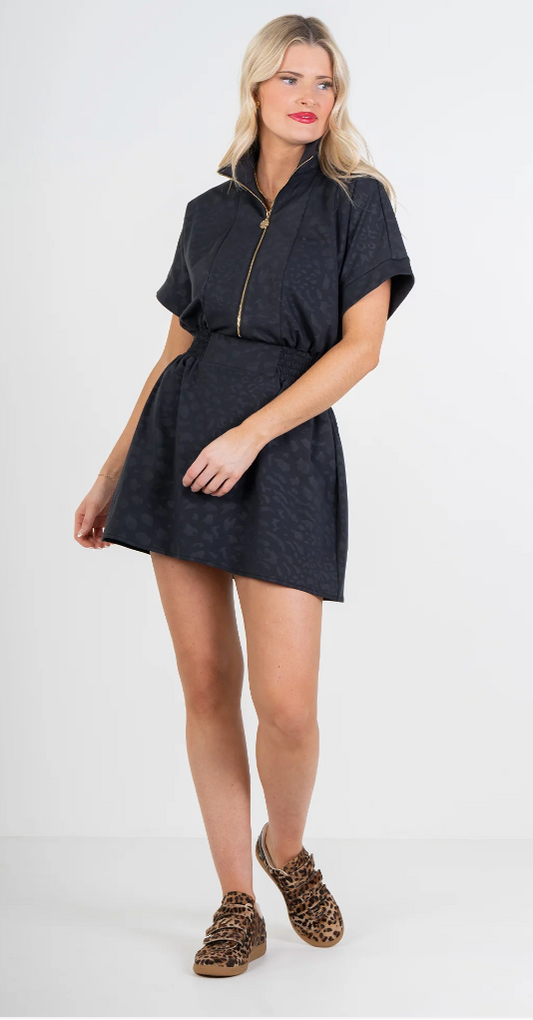 Pullover Dress- Midnight Cheetah