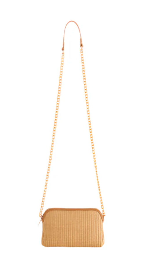 Josephine Straw Mini Shoulder Bag - Natural