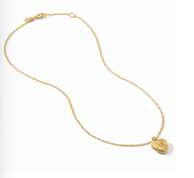 Esme Heart Solitaire Necklace Gold - Cubic Zirconia