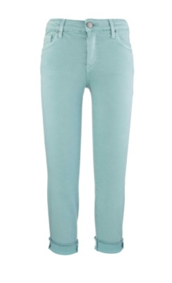 Kut Amy Crop Straight Leg Roll Up Frey - Sea Blue