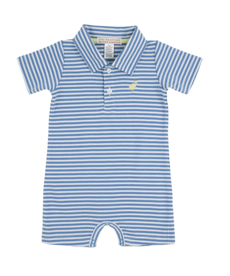 Sir Propers Romper- Barbados Blue/Bellport Buffer Yellow