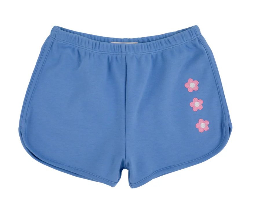 Cheryl Shorts - Applique Barbados Blue/ Flowers