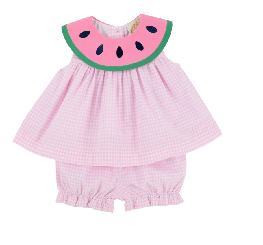 Sleeveless Tabitha's Teacher's Pet Set Greenbrier Gingham Watermelon