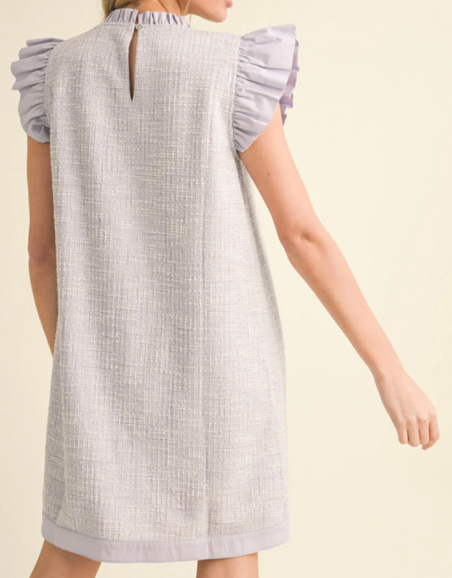 Tweed Shift Dress - Lavender