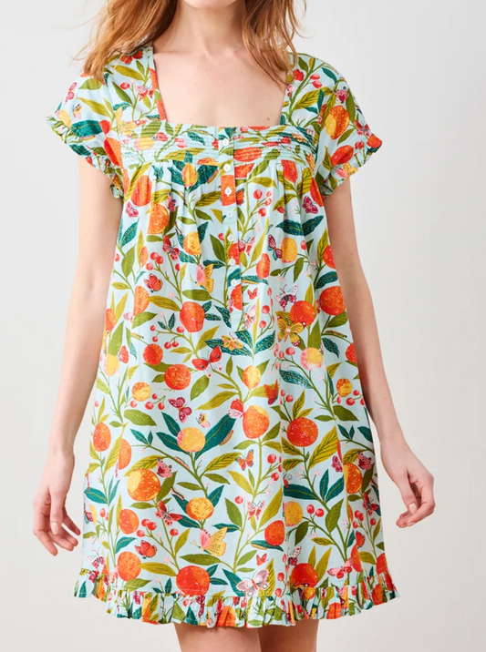 Butterfly Grove Nightgown - Soft blue