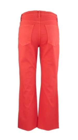 KUT Kelsey High Rise Ankle Flare with Raw Hem - Strawberry
