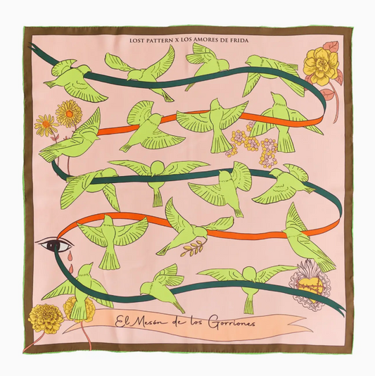 House of Frida Silk Scarf-Neon Green