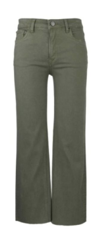 Kelsey High Rise Fab AB-Ankle Flare-Sage Green