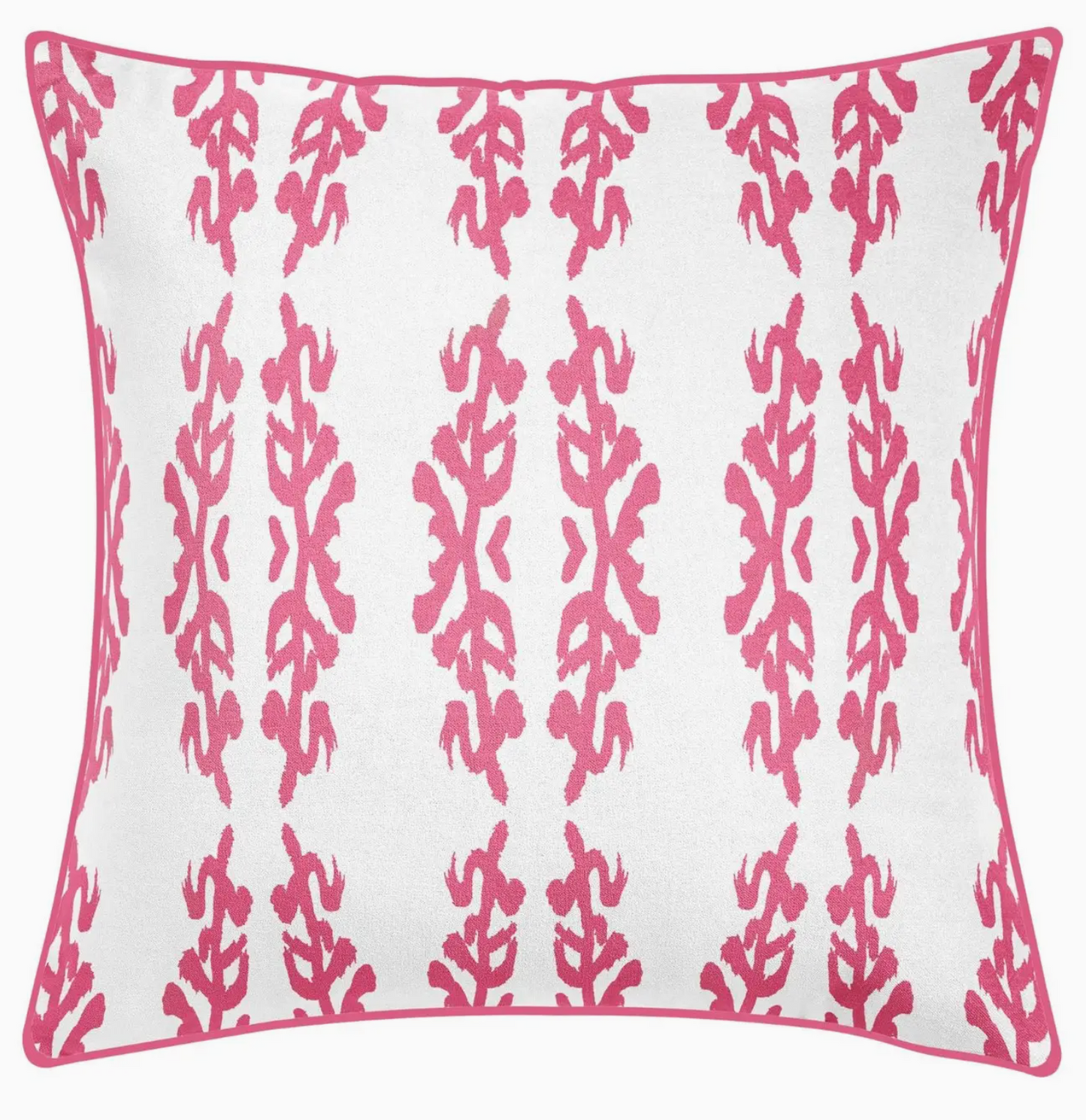 Coral Gardens Embroidered 22x22 Pillow - Hot Pink