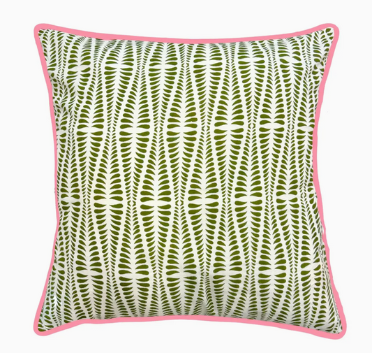 Alys in Vines Block Print Throw Pillow