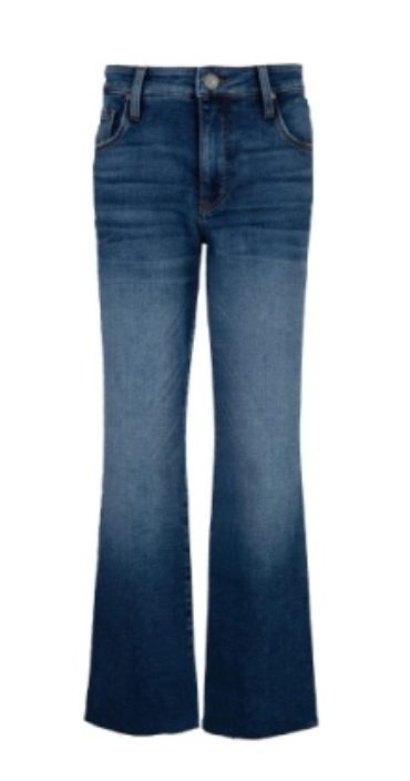Kelsey High Rise Dark Denim- Ankle Flare
