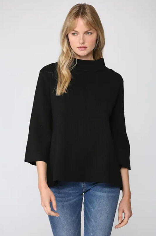Mock Neck Pull Over Sweater/Bell Sleeve