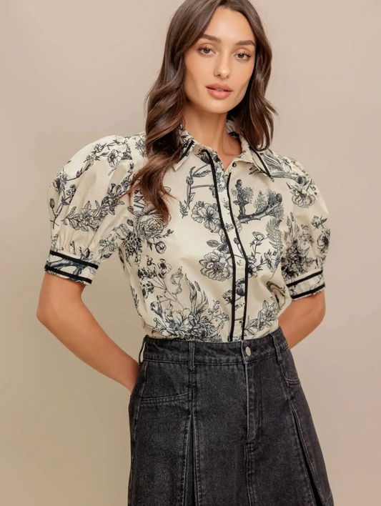 Printed Woven Top