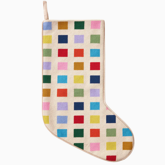 Color Block Embroidered Stocking - Ampersand