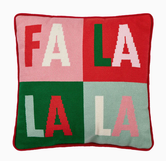 Fa La La Quadrant Embroidered Pillow - Ampersand