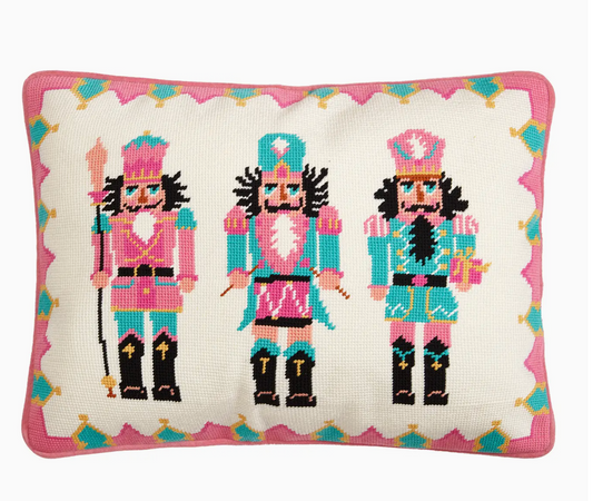 Nutcrackers Embroidered Pillow