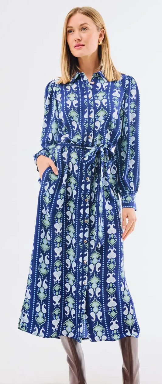 Ava Dress Stripe Navy