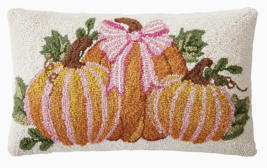Stripe Pumpkin Trio Hook Pillow