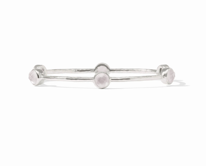 Milano Luxe Bangle-Silver-Clear
