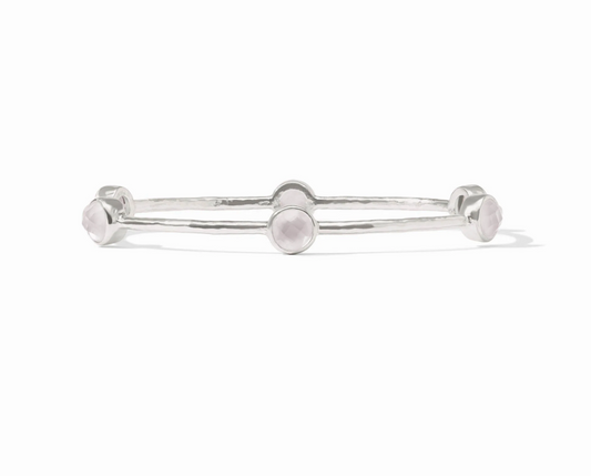 Milano Luxe Bangle-Silver-Clear