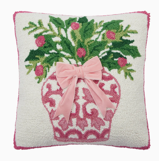 Chinoiserie Vase Ribbon Hook Pillow