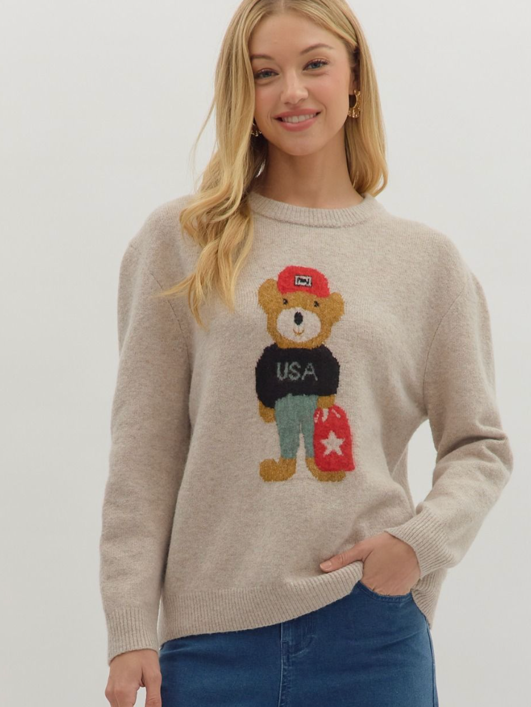 Teddy Bear Sweater-Oatmeal