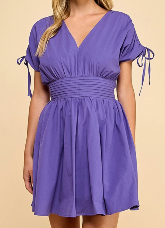 Gameday Double V Neck Dropped Shoulder Mini Dress