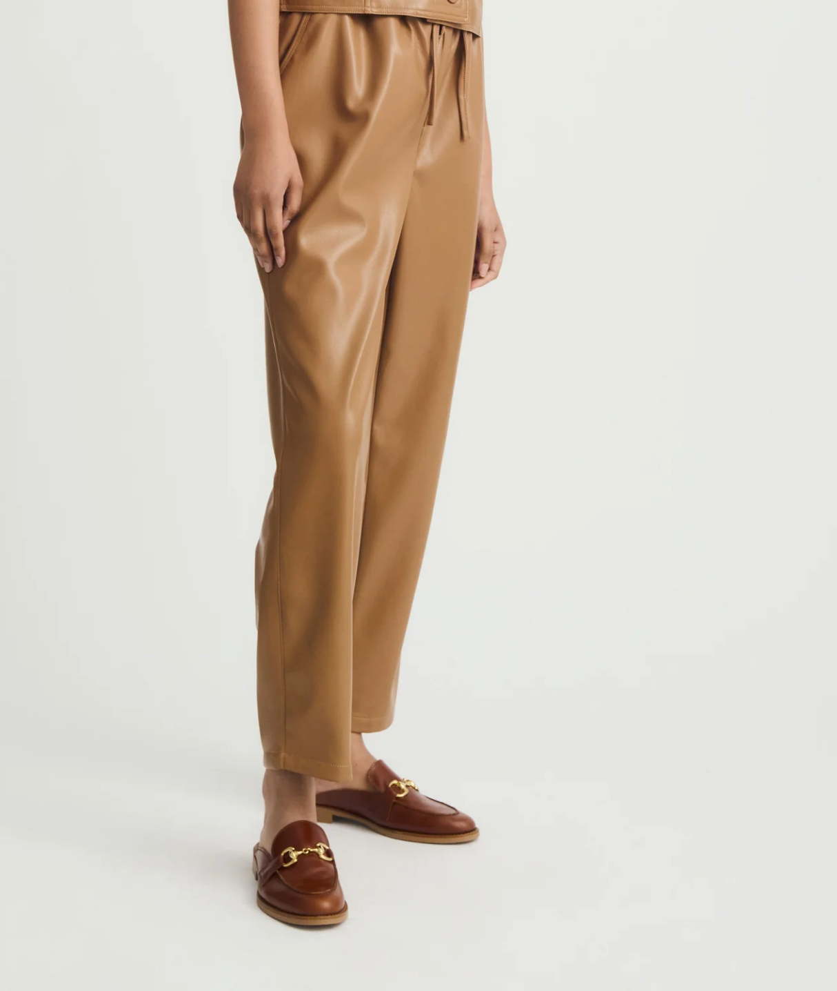 Leather Drawcord Pant - Amber