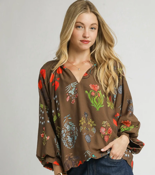 All Dolled Up Top-Brown