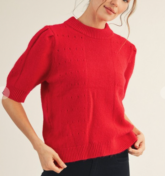 Shoulder Pintuck Detail Sweater Top