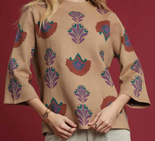 Bloom Knit Top- Latte