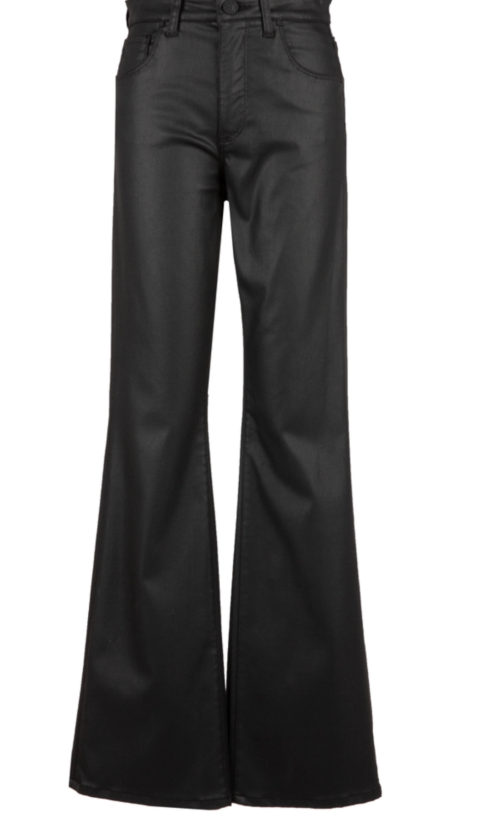 KUT Ana High Rise Fab Ab Flare - Coated Black