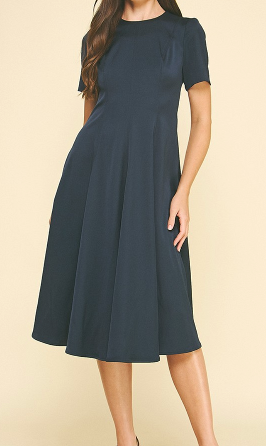 Pleated Mini Dress - Ink