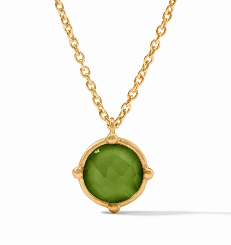 Honeybee Solitaire Necklace- Iridescent Palmetto Green
