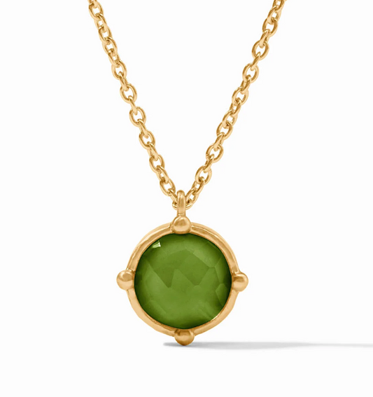 Honeybee Solitaire Necklace- Iridescent Palmetto Green