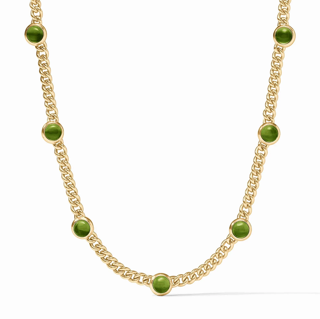 Dolce Delicate Station Necklace- Iridescent Palmetto Green
