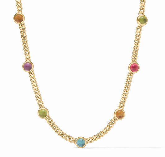 Dolce Delicate Station Necklace- Iridescent Multi-Stone