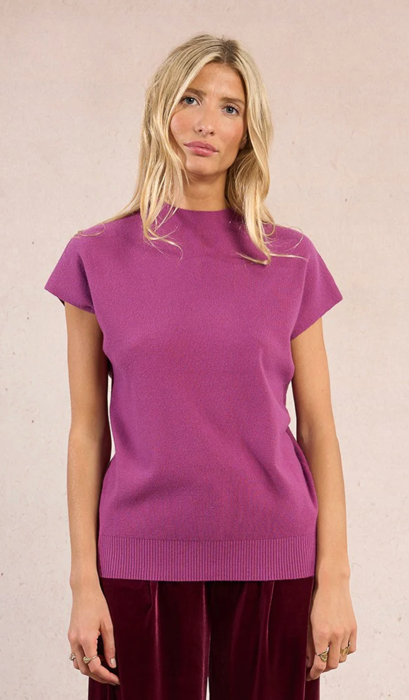 Ladies Knitted Sweater- Purple Bougainvillier