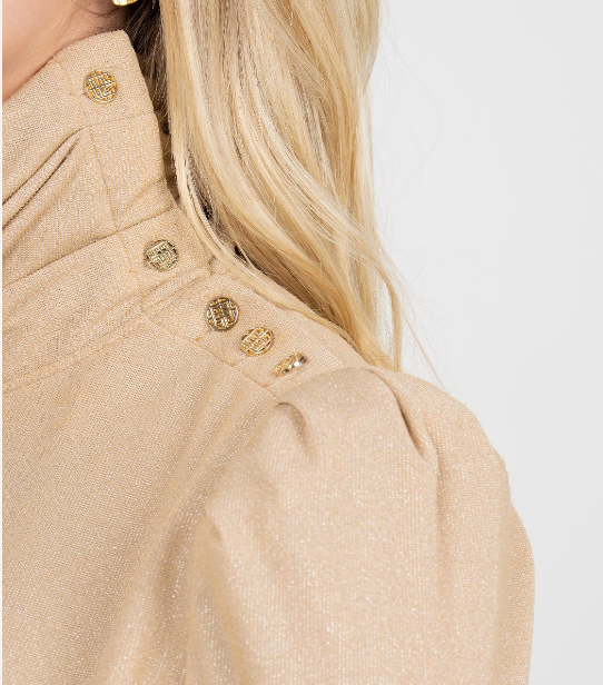 Tessa Turtleneck- Metallic Gold