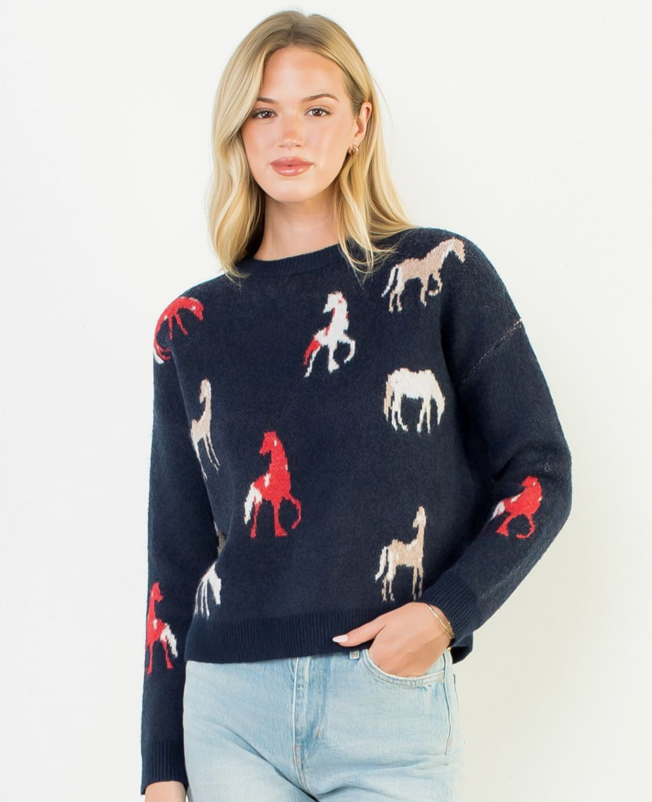 Horse Detail Knit Sweater