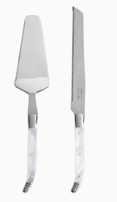 Connoisseur Laguiole Cake & Pie Server Set Pearl White