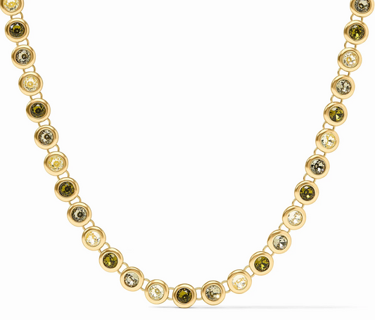 Rainbow Tennis Necklace - Shades of Jade