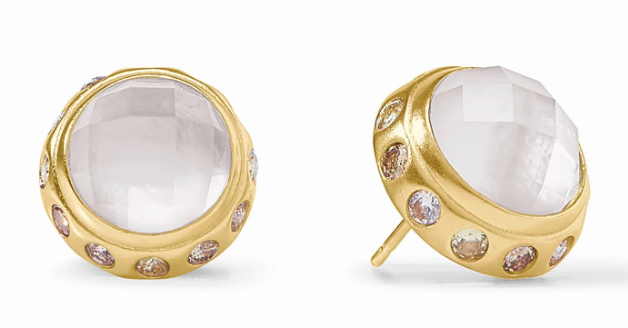 Rainbow Stud - Iridescent Clear Crystal with Champagne Radiance halo